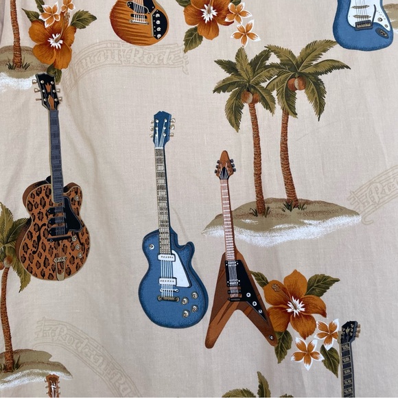 Hilo Hattie Island Rock Guitar+Floral Hawaiian Camp Shirt M - Picture 7 of 10